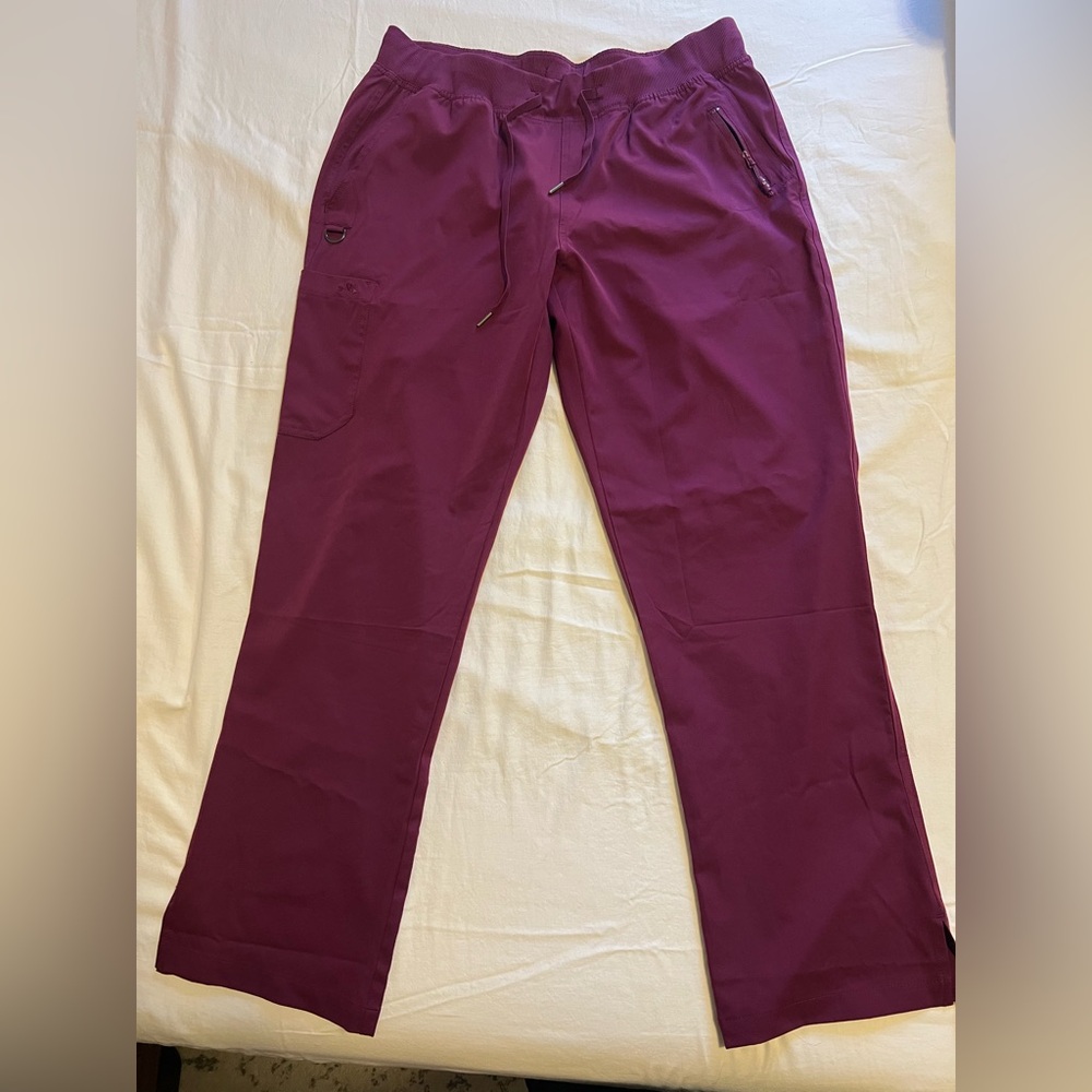 Ava Therese burgundy scrub pants